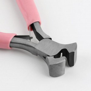 Кусачки торцевые, для рукоделия, 10.5x6.5 см, розовые