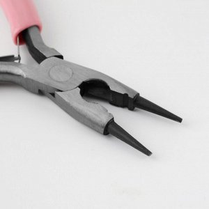Круглогубцы с бокорезом, для рукоделия, 13x6.5 см, розовые