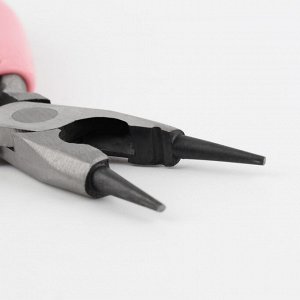 Круглогубцы с бокорезом, для рукоделия, 13x6.5 см, розовые