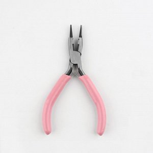 Круглогубцы с бокорезом, для рукоделия, 13x6.5 см, розовые