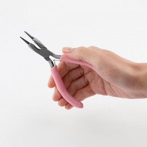Круглогубцы с бокорезом, для рукоделия, 13x6.5 см, розовые