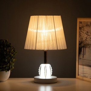 Лампа настольная «Клаудия» 1x40 Вт Е27 1x5 Вт LED белый/прозрачный 21x21x34 см