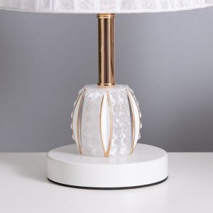 Лампа настольная «Клаудия» 1x40 Вт Е27 1x5 Вт LED белый/прозрачный 21x21x34 см
