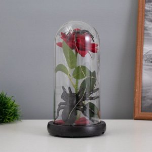 Фигурка светящаяся колба RISALUX «Паук с розой», LED-ночник, 1.5 Вт, 3xAAA, чёрный, USB, 11x11x21 см