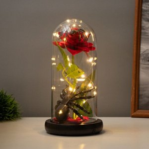 Фигурка светящаяся колба RISALUX «Паук с розой», LED-ночник, 1.5 Вт, 3xAAA, чёрный, USB, 11x11x21 см