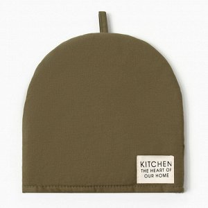 Грелка на чайник Этель Kitchen, 28*28 см, 100% хлопок, саржа 220 г/м*, зелёная