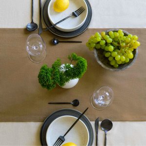 Дорожка Этель ECO, цвет оливковый, 40х136/+-6 см, 70% хл, 30% лён, 190 г/м2