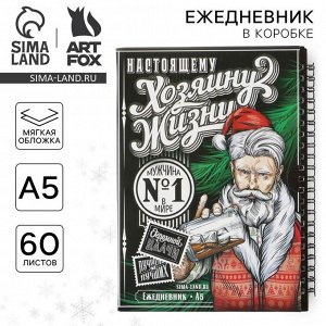 Ежедневник А5, 60 листов, недатированный, в подарочной коробке «Новый год: Хозяину жизни»