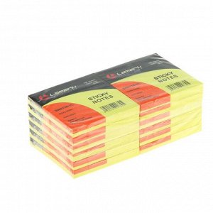 Блок с липким краем Lamark Neon 76-76 мм, 100 листов, жёлтый