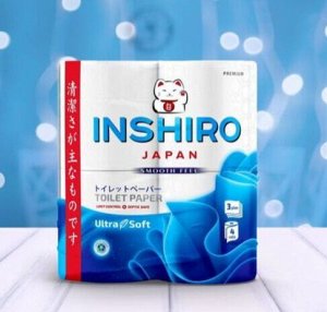 Бумага туалетная INSHIRO Ultra Soft 3-х сл. 25 метров, с тиснением, 4шт/упаковка