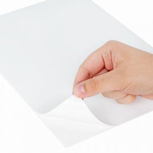 Этикетка самоклеящаяся 105х148,5 мм, 4 этикетки, белая, 80 г/м2, 100 листов, STAFF BASIC, 115670