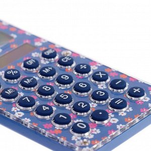 Калькулятор карманный, 8-разрядный, «Цветы», двойное питание, МИКС