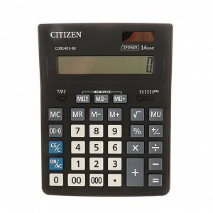 Калькулятор настольный 14-разрядный, 155х205х28 мм, двойное питание CDB1401BK