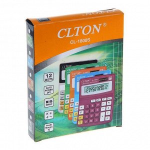 Калькулятор настольный, 12-разрядный, CL-1800S, Clton, двойное питание, МИКС
