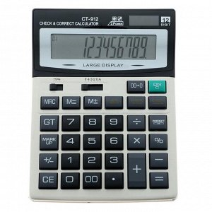 Калькулятор настольный, 12-разрядный, CT-912, двойное питание, большой