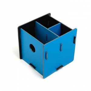 Подставка для пишущих принадлежностей, «Куб», разборный, 3 отделения, пластик, 10х10х10 см, МИКС