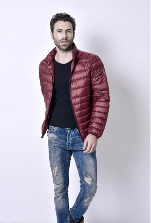 Ультралегкая мужская куртка, цвет бордовый