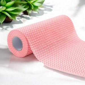 Тряпка/салфетка для уборки 50 шт в рулоне, универсальная, 25*30 см (красный)
