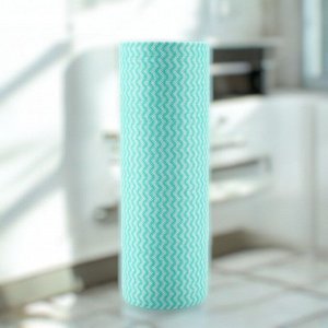 Тряпка/салфетка для уборки 50 шт в рулоне, универсальная, 25*30 см (зеленый)