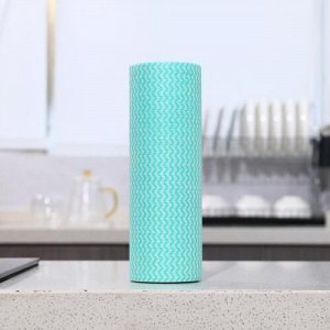 Тряпка/салфетка для уборки 50 шт в рулоне, универсальная, 25*30 см (зеленый)