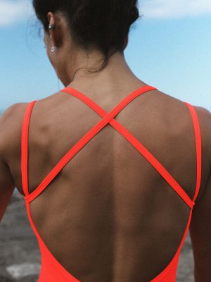Моделирующий неоновый комбинезон PERFECT BODY с двойными бретелями