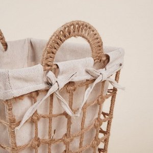 Корзина для хранения SL Home, ручное плетение, с ручками, квадратная, джут, 27x27x31 см