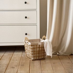 Корзина для хранения SL Home, ручное плетение, с ручками, квадратная, джут, 27x27x31 см