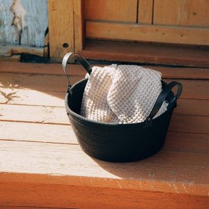 Корзина для хранения SL Home «Луиза», плетёная, ручной работы, 33x33x16 см, чёрная