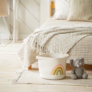 Корзина для хранения SL Home «Радуга», плетёная, ручной работы, 30x40x25 см, белая