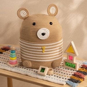 Корзина для игрушек SL Home «Медведь», плетёная, ручной работы, 25x26x41 см, коричневая