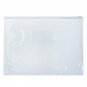 Папка-конверт на молнии, формат А4, прозрачная, с кармашком, 120 мкр