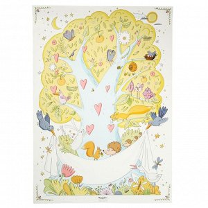 Плакат-раскраска с наклейками "Создай свое семейное древо  Детский" 42х59,4см