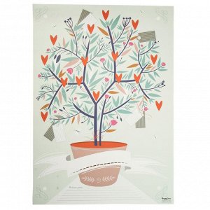 Плакат-раскраска с наклейками "Создай свое семейное древо  Скандинавия" 42х59,4см