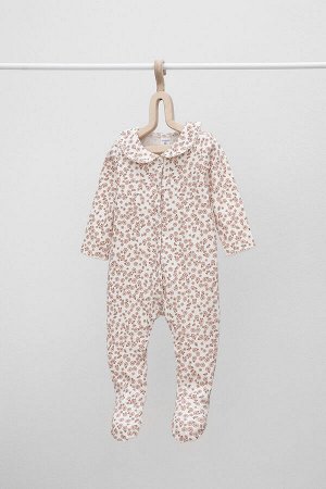 Комбинезон(Осень-Зима)+baby (скандинавские цветы на сливочном)