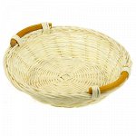 Корзина-сухарница плететеная &quot;Ваниль&quot; д19см, h4,5см, белый р