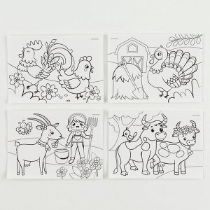 Игровой набор «Ферма», 13 фигурок, наклейки, магниты и раскраски