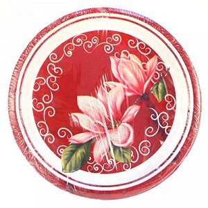 Тарелка бумажная "Розовая орхидея" д18см, 8 штук в упаковке