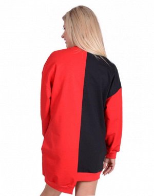 Женское платье П 735 (черное+красное)