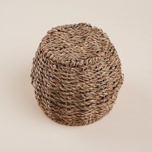 Кашпо SL Home ручного плетения, круглое, солома, 15,5?15,5?12,5 см