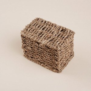 Кашпо SL Home ручного плетения, прямоугольное, солома, 12x8x8,5 см