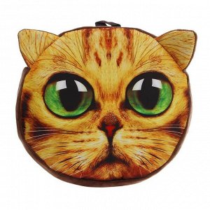 Мягкий рюкзак "Котик" зеленые глазки