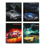 Тетрадь 96 листов клетка &quot;Авто&quot;, белизна 70%, картонная обложка, микс