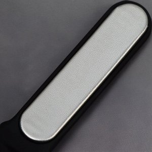 Пилка для пяток, лазерная, двусторонняя, с пилкой, прорезиненная ручка, 22 см, чёрная