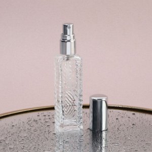 Флакон для парфюма «Прозрачный узор», с распылителем, 15 мл, серебристый
