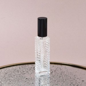 Флакон для парфюма «Прозрачный узор», с распылителем, 15 мл, чёрный