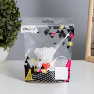 Фигурка светящаяся RISALUX «Мишка с сердцем», LED-ночник, 2 Вт, LR44, белый, 4.5x6x7 см