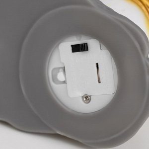 Фигурка светящаяся RISALUX «Медвежонок у Сатурна», LED-ночник, 2 Вт, LR44, 5x8x13 см