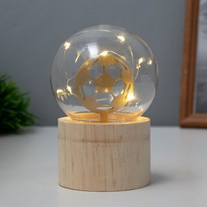 Фигурка светящаяся RISALUX «Футбольный мяч», LED-ночник, 3хAG10, шар-8 см, 6.5x6.5x11.5 см
