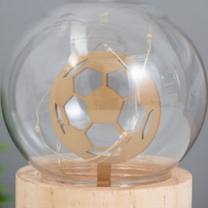Фигурка светящаяся RISALUX «Футбольный мяч», LED-ночник, 3хAG10, шар-8 см, 6.5x6.5x11.5 см