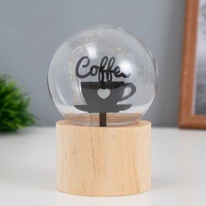 Фигурка светящаяся RISALUX «Люблю кофе», LED-ночник, 3xAG10, шар-8 см, 6.5x6.5x11.5 см